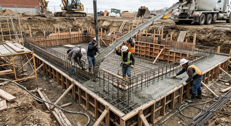 Basement Concrete Installation in Warren, MA