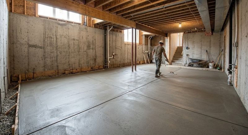 Basement Concrete Installation in Windsor Locks, CT